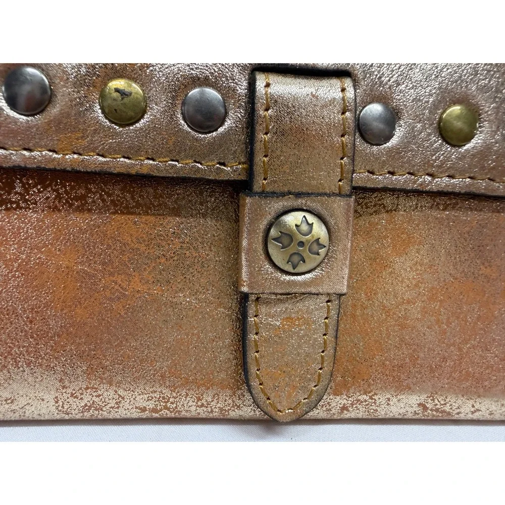Patricia Nash Colli Leather Wallet W/ RFID Protection- ROSE GOLD BRONZE NEW